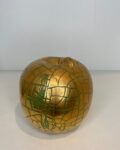 Golden Glazed Ceramic Apple Figurine Decorative